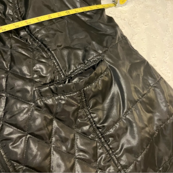 Black Quilted Lightweight Puffer Mid Length Funnel Neck Coat Jacket  Sz 2X - Picture 10 of 10